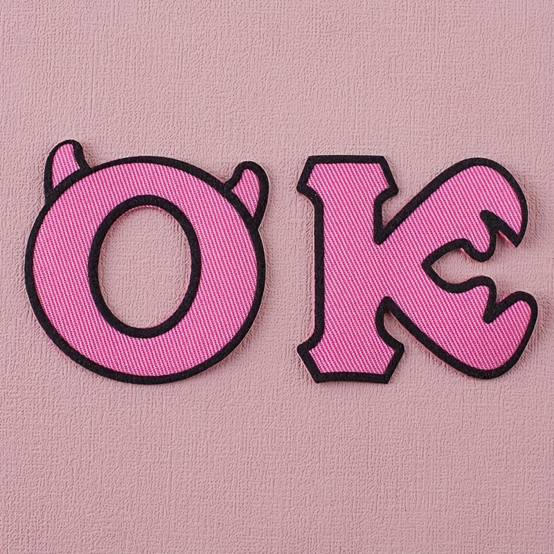 6PCS 3D Printing Letter Style Cloth Stickers - Creative Decorative Sewable Irona