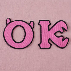 6PCS 3D Printing Letter Style Cloth Stickers - Creative Decorative Sewable Irona