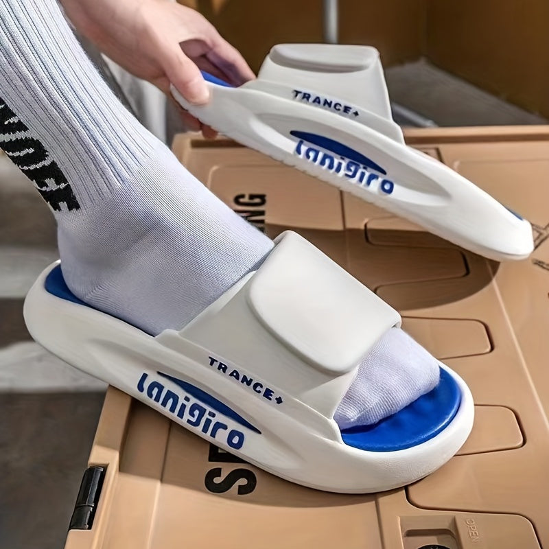 Men's Platform Slides Casual Non Slip Slippers Open Toe Soft Shoes