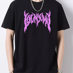 Men's Slim Fit T-shirt Creative Letters Print Spring Summer Top