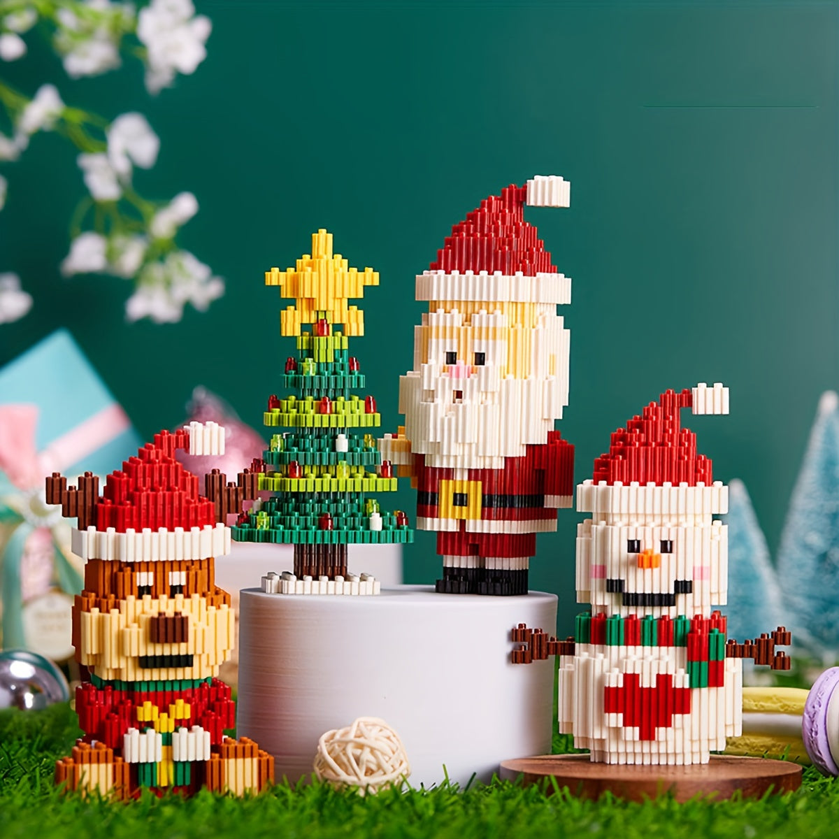 Snowman Assembly Building Blocks Educational Toy Christmas Gift