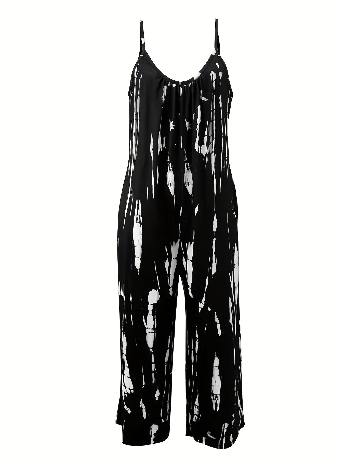  Tie Dye Round Neck Wide Leg Jumpsuit