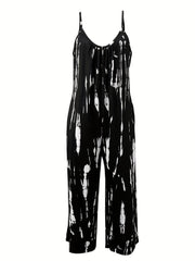  Tie Dye Round Neck Wide Leg Jumpsuit