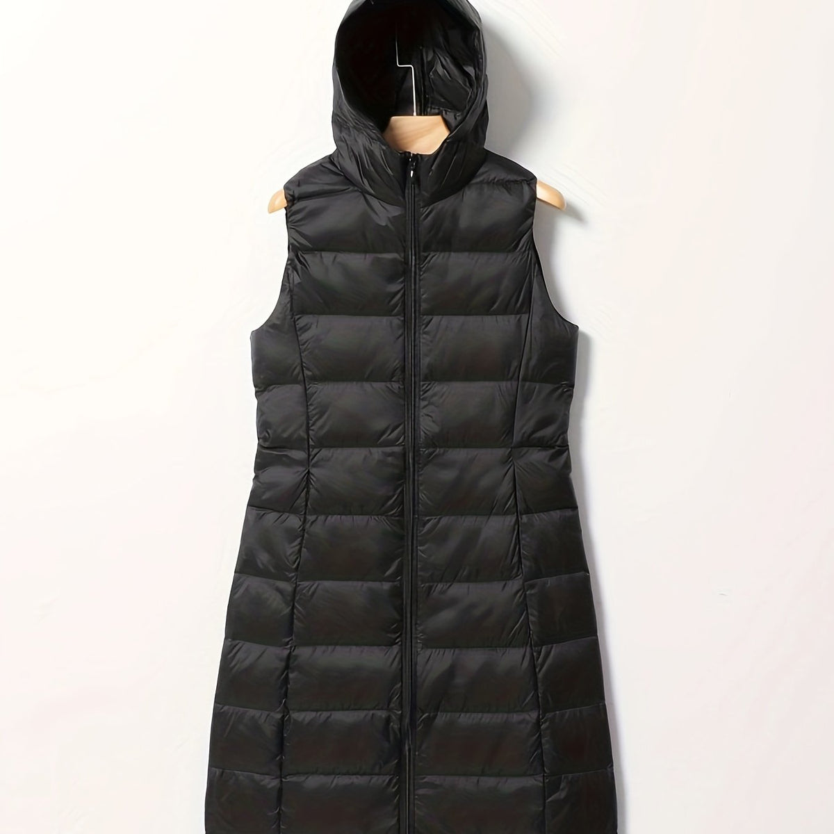 Slim Fit Sleeveless Puffer Jacket Hooded