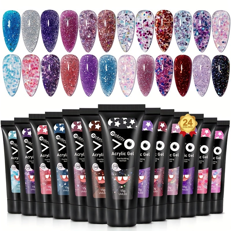 Quick Nail Extension Gel 15g Crystal Sequin - Home Salon Nail Art DIY