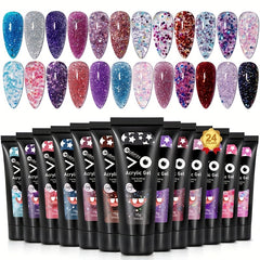 Quick Nail Extension Gel 15g Crystal Sequin - Home Salon Nail Art DIY