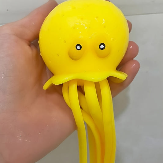 Funny Octopus Bath Toy Soft Colorful Spray Decompression Toy for Kids