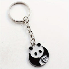 Cartoon Panda Enamel Keychain Animal Key Ring Purse Bag Backpack Car Charm