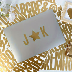 6 Sheets Golden Letter Stickers Large Letters Numbers And Symbols