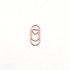 30pcs Mini Heart Paper Clips Colorful Metal Clips Twisted Needles Golden Clips
