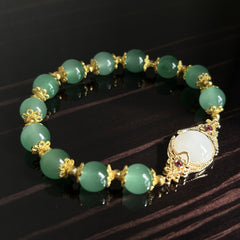 Stretchy Green Beaded Eye Of Providence Bracelet - Great Gift Idea