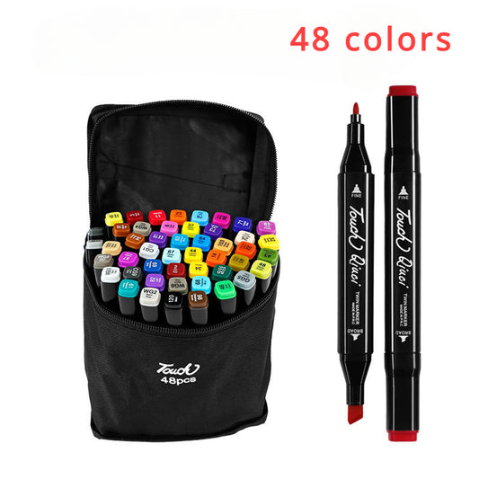 Double Headed Marker Pens Set - Quick Drying - 24/Pack