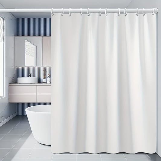 Heavy Duty Waterproof Shower Curtain with 12 Plastic Hooks