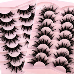 7 Pairs 3D Fluffy False Eyelashes Long Thick Natural Curling Extensions