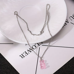 Candy Bear Chain Pendant Necklace For Women Girls Animal Jewelry