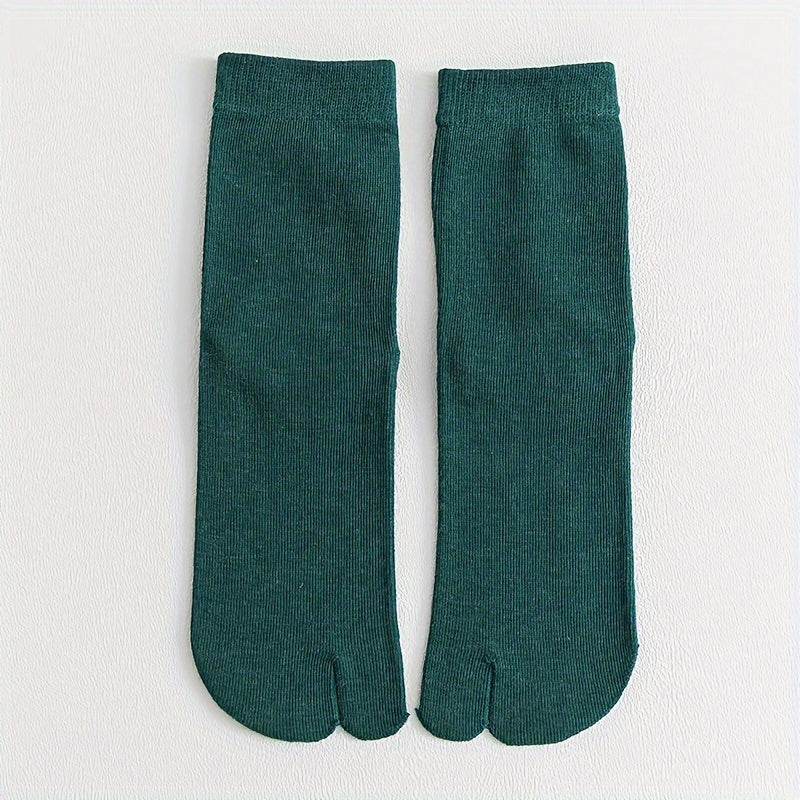1pair Two Finger Socks Two Toe Socks Medium Leg Socks Cotton Socks