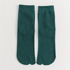 1pair Two Finger Socks Two Toe Socks Medium Leg Socks Cotton Socks