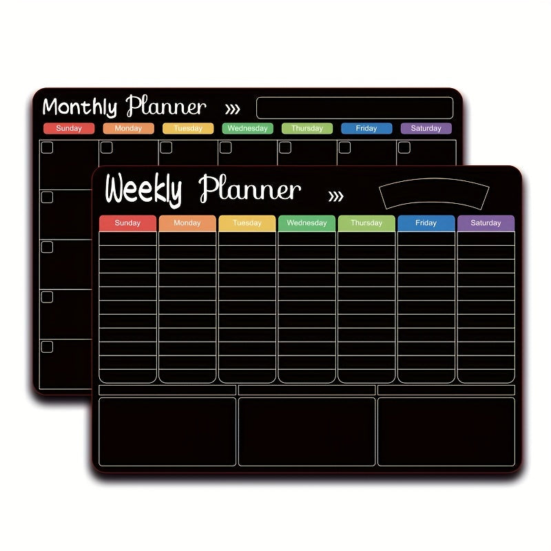 3pcs Rewritable Magnetic Weekly Monthly Plan Fridge Sticker
