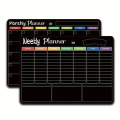 3pcs Rewritable Magnetic Weekly Monthly Plan Fridge Sticker