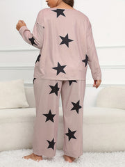 Women's Plus Star Print Top & Pants Set