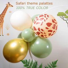 135pcs Safari Balloon Garland Kit Jungle Theme Giraffe Animal Print