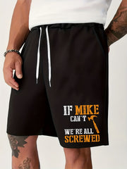 Men's Grumpy Old Man Print Drawstring Shorts