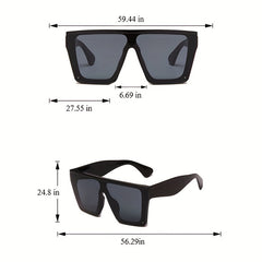 Large Square Sunglasses Flat Top Anti Glare UV400 Summer Beach Travel