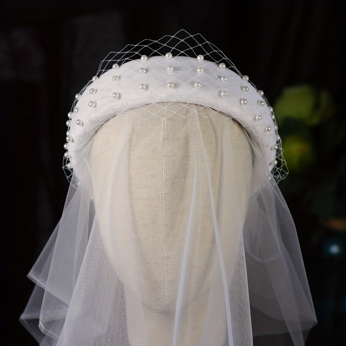 Wide Headband Mesh Inlaid Pearl Hair Accessory