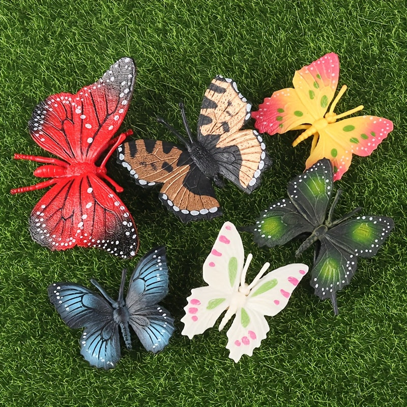 12pcs Colorful Plastic Butterfly Toys for Insect Themed Parties