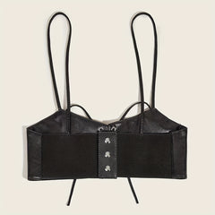 Y2K Lace Up Vest Waist Wrap Harness Belt Gothic Dress Outwear