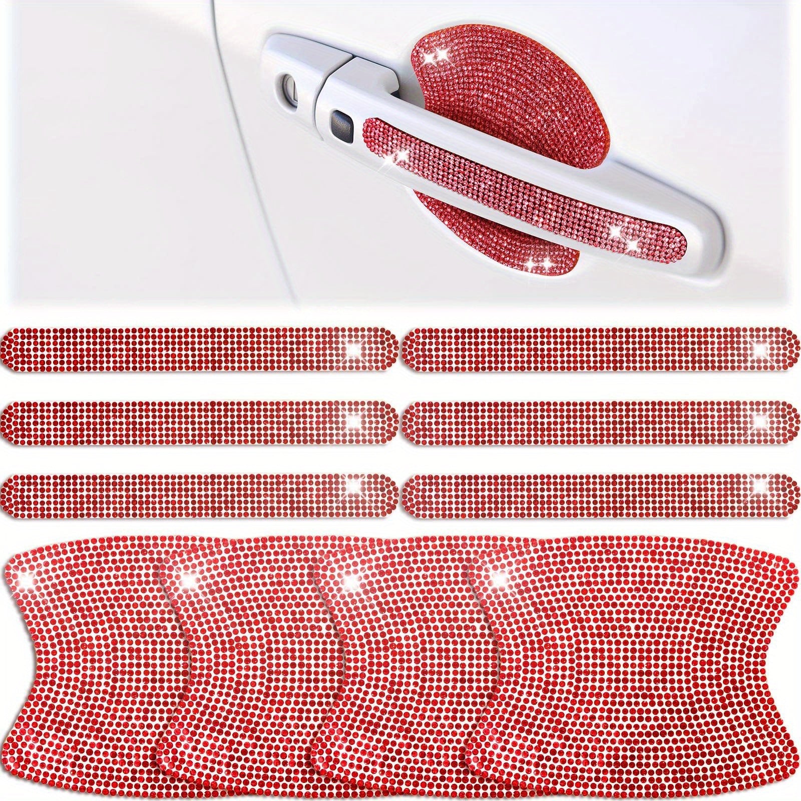 10pcs Car Door Handle Protector: Sparkle & Protection