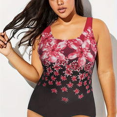  Modest Swimsuit Women's Plus Ombre Floral Print One Piece