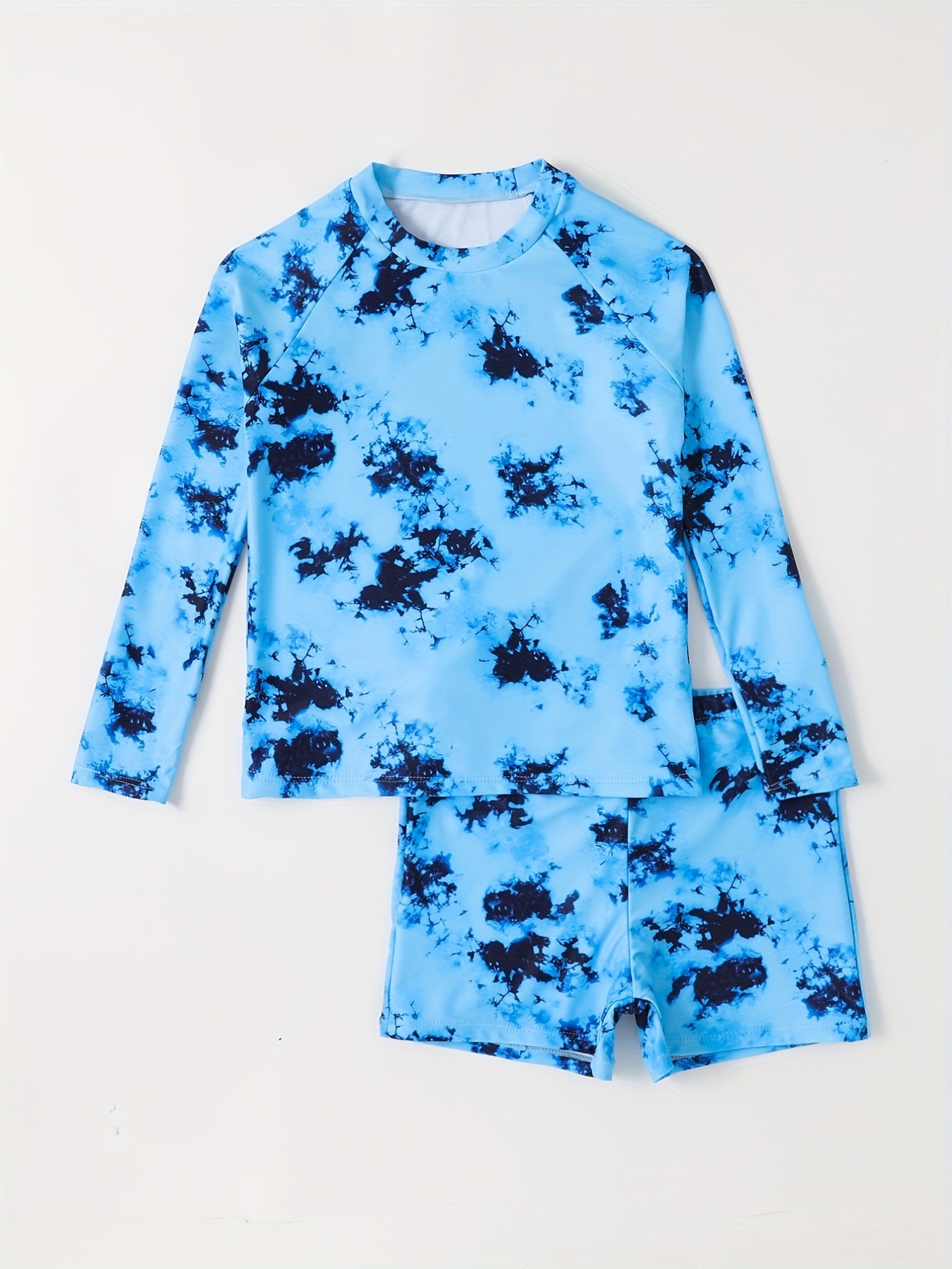 Boys Sunscreen Swimsuit Outfit Long Sleeve Top & Shorts Set
