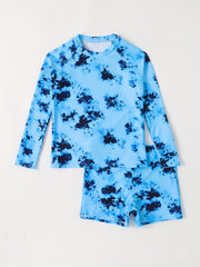 Boys Sunscreen Swimsuit Outfit Long Sleeve Top & Shorts Set