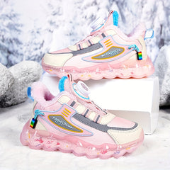 Girl's Comfy Air Cushion Shoes with Warm Plush Lining