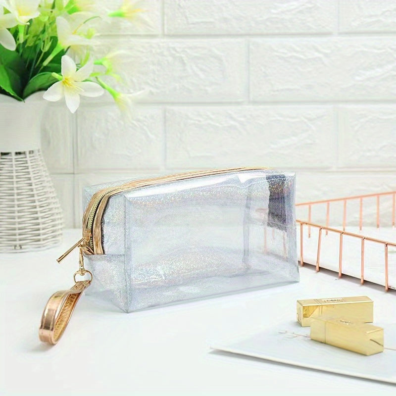 Clear Waterproof Cosmetic Bag with Zipper, Travel Makeup Storage