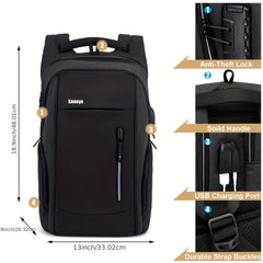 Casual Backpack with USB Charging Port Computer Bag