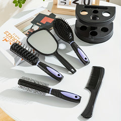 5pc Hair Styling Kit w/ Scalp Massager, Detangling Brush, Comb & Mirror