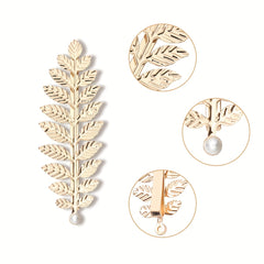 2 Pcs Golden Leaf Hair Clips for Greek Goddess Costumes