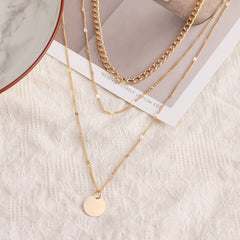 Women's Chain Disc Layered Necklace for Party