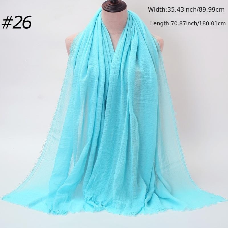 Plain Hijab Caps Scarf Polyester Wrap Elastic Shawls Soft Headband Snood