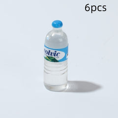 6pcs Plastic Water Bottles 1:12 Scale Dollhouse & Kitchen Decor
