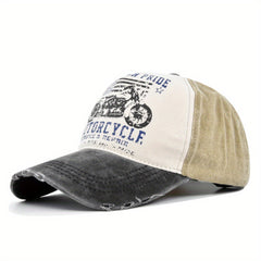 American Pride Motorcycle Washed Denim Cap