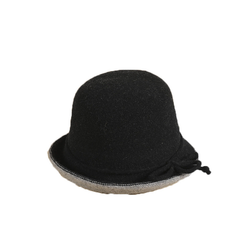 Women's Wool Fisherman Hat Solid Winter Warm