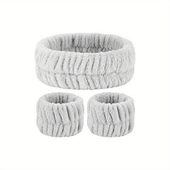 3 Pack Spa Headband For Washing Face Makeup Headband Bow Tie Hair Band