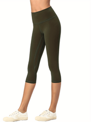 High Waist Capris Yoga Pants Butt Lifting Tummy Control Sporty Pants