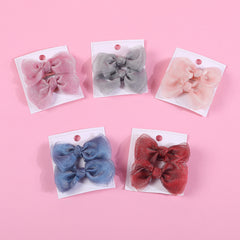 2pcs Mesh Collar Knot Hair Hairpins Geometric Flower Headwear
