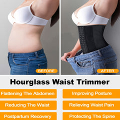 Latex Waist Trainer Belt Tummy Control Hourglass Waist Cincher
