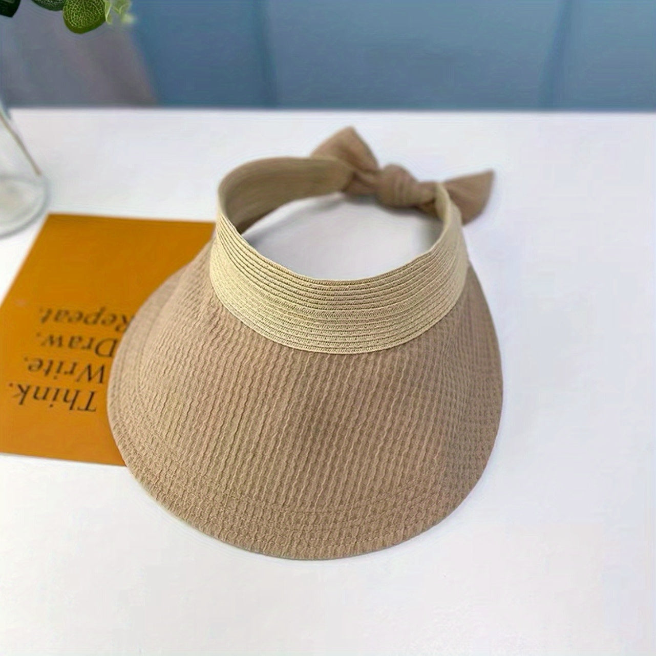 Embossed Visor Hat Wide Brim UV Protection Beach Hat