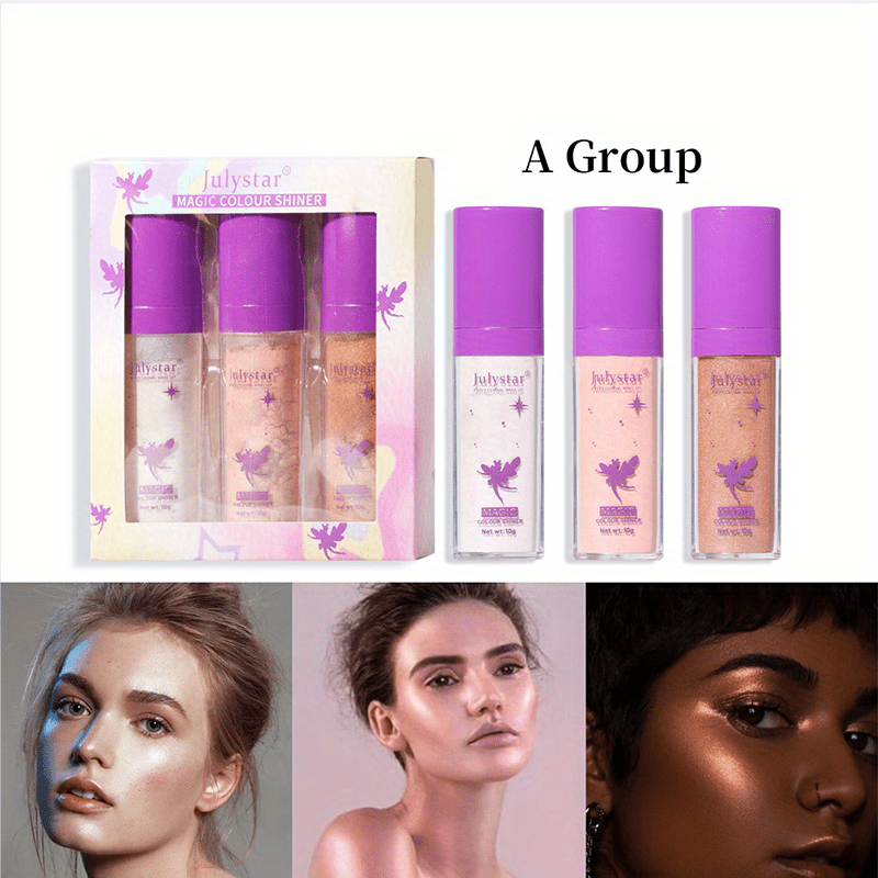 3 Pack Bronze Powder Glitter Body Shimmer Waterproof Makeup